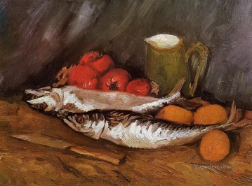 印象派の静物画 Painting - サバのある静物画 レモンとトマト フィンセント・ファン・ゴッホ